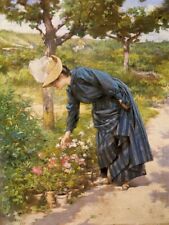 Dream-art Oil painting Lady-In-A-Garden-Victor-Gabriel-Gilbert-oil-painting-art picture