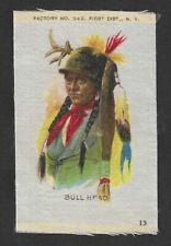 1910s S67 Fac 649 Tobacco Silk - American Indian Portrait Series - Bull Head #13 picture