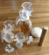 Vtg. Signed Lalique Single Dove Nina Ricci L’Air du Temps Perfume Bottles ~Empty picture