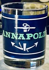ANNAPOLIS MARYLAND ANCHOR LOGO DOUBLE OLD FASHION SOUVENIR 14oz CLEAR GLASS picture