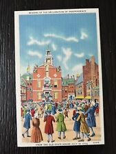 Reading The Declaration Of Independence Animation Postcard 1920s picture