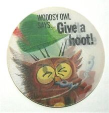 Woodsy Owl Give A Hoot Don't Pollute Vari-vue Flicker Pin NOS New 1960s Disc Pin picture