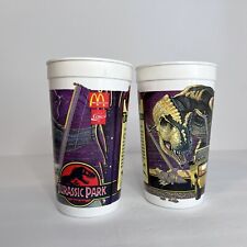 Jurassic Park McDonald's Collector Cup Tyrannosaurus Rex Coca Cola 1992 2 Cups picture