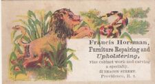 Francis Horsman Furniture Upholstery Providence RI Lion Snake Vict Card c1880s picture