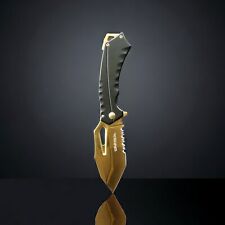 Spring Assist Pocket Knife Black and Gold Combination Blade Tanto picture