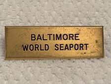 Antique Baltimore World Sea Port ID Seaport Brass Shipping Cargo Ship picture