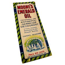 Moone's Emerald Oil Box Antiseptic Germicide Deodorant 1930 Box Only Scarce picture
