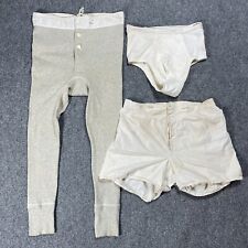 VINTAGE 1940s WWII Underwear Lot Boxer Shorts Cotton Men Tighty Whities Briefs picture