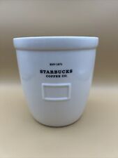 VTG 2002 Starbucks Abbey Barista Coffee Canister Cookie Jar White Ceramic 64 Oz picture