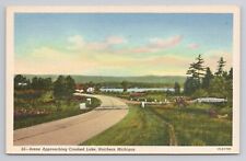 Scene Approaching Crooked Lake Northern Michigan Linen Postcard No 4181 picture
