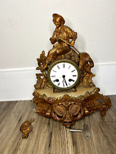 Mid 19th century Romantic Mantel Clock - Etablissement H. Molle Paris - Brass picture