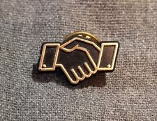 LMH PINBACK Pin HELPING HANDS Teamwork HANDSHAKE Hand Shaking w/ Cufflinks 3/4