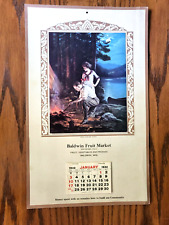 ATQ 1932 Advertising Calendar w/Sheltering Pines Art Print, Baldwin Fruit Market picture