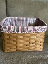 Longaberger 2005 Basket Red And Blue Striped W/ Liner & Insert picture