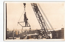 Men Working Lumber Yard Mill~Logging RPPC Construction Crane Postcard -P4 picture