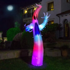 9ft Halloween Inflatable Blow up White Ghost Colorful Led Lights Lawn Yard Deco picture