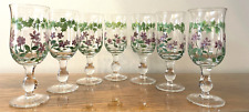 SET of 7 WINE GOBLETS Purple Sweet Violet Waverly Garden Room Classics Beautiful picture