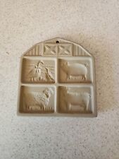Vintage 1994 PAMPERED CHEF Farmyard Friends Cookie Shortbread Mold Stoneware picture