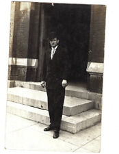 c.1900s Businessman In Front Of Building RPPC Real Photo Postcard UNPOSTED picture