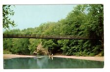 Postcard Marshall IN Suspension Bridge Over Sugar Creek Park Vintage Indiana picture