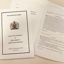Official Queen Elizabeth II Funeral Order of Service 2022 Booklet picture