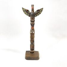 Boma 7 3/4” Hand Painted Animal Totem Pole Bird Resin Made In Canada picture