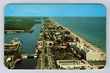 Hollywood Beach FL-Florida, Aerial Of Beach Area, Antique, Vintage Postcard picture