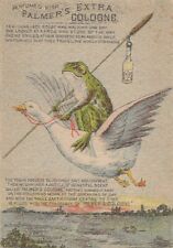 1880s Victorian Advertising Trade Card Palmer's Extra Cologne Frog Goose Flight picture