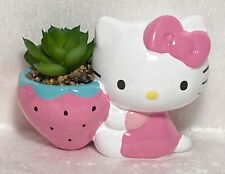 NEW Hello Kitty Strawberry Planter With Artificial Succulent Sanrio picture