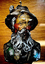 Vtg. Carved Wax/ Candle- Man W/ Hat SculptureBust Head 8
