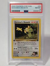 Giovanni's Meowth English Gym Challenge PSA 8 1st Edition 43/132 US Seller picture