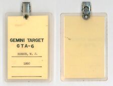 1965 NASA GEMINI-6 Target access badge - rendevous mission picture