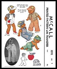 McCall #1070 Sewing Pattern BOYS SunSuit Playsuit Romper Vintage Overalls Doll 1 picture