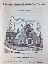 Lebanon Virginia Church Program 1958 Original Bulletin Methodist Harrison picture