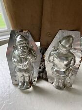 Vintage Antique Two Piece Santa Chocolate Candy Mold 8 Inch picture