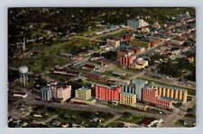 Salina KS-Kansas, Aerial of City, Flour Mills, Antique Vintage Souvenir Postcard picture
