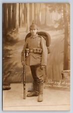 German Postcard WWI Young Soldier 211th Reserve Infantry Studio RPPC Photo AT15 picture