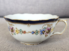 ANTIQUE 19c 1800s MEISSEN TEACUP HAND PAINTED ROSE FLORAL GERMANY CROSSED SWORDS picture