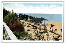 1916 Scene Highland Park Exterior Beach Grand Haven Michigan MI Vintage Postcard picture