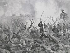 1885 Civil War Print - Federal Troops Attack Confederates at Fort De Russy, LA picture