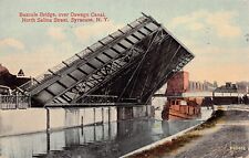 Syracuse NY Bascule Bridge Oswego Canal Locks to Lake Ontario Vtg Postcard C39 picture