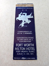 Vintage Matchbook: 1975 RMS, Hilton Hotel, Fort Worth, TX picture