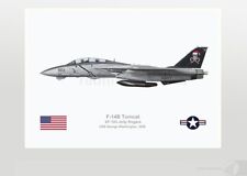 Warhead Illustrated F-14B Tomcat VF-103 Jolly Rogers Santa Cat Aircraft Print picture