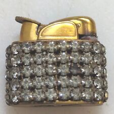 Vintage Evans Rhinestone Mini Lighter 1950's Gold Tone 2