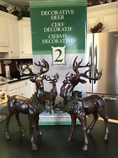 Costco Holiday Deer With Wreaths Around Neck Large 19.5