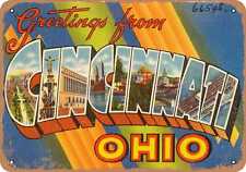 Metal Sign - Ohio Postcard - Greetings from Cincinnati, Ohio 1 picture