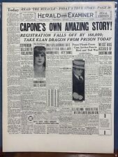 VINTAGE NEWSPAPER HEADLINE ~SCARFACE AL CAPONE ~GANGSTER HYMIE WEISE MURDER 1926 picture
