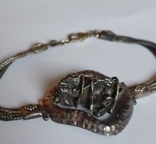  Authentic Iron Meteorite Set In Custom .925 Sterling Silver Bracelet Antique picture