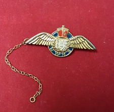 WWll RAF Wings Pin. British War Relief Society. Sweetheart Pin. 24K Gold Plate. picture
