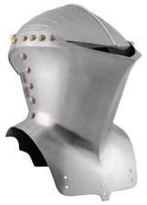 Medieval German Helmet Frog Mouth Helmet Knight Mild Steel Metal Wearable picture